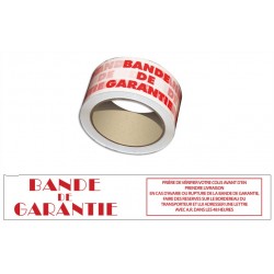 ADHESIF BANDE DE GARANTIE BLANC/ROUGE 50MMX66M
