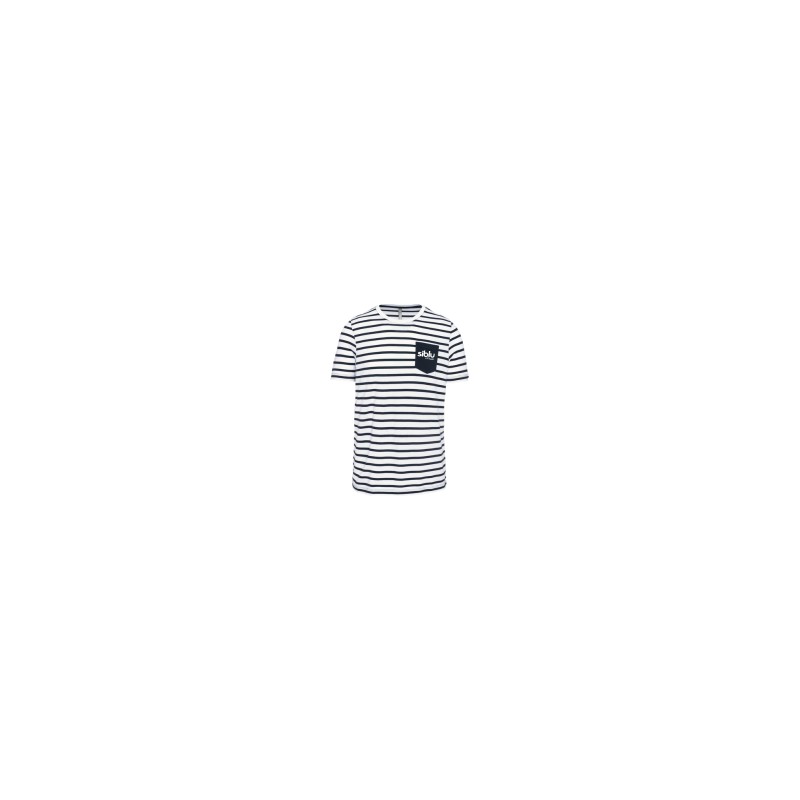 T-shirt rayé marin avec poche homme