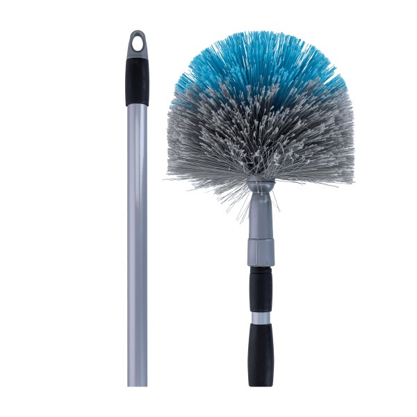Balai tête-de-loup avec son manche télescopique (2x75cm)