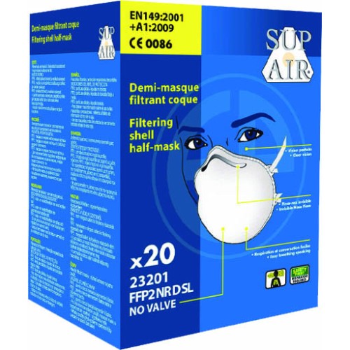 Masque FFP2 NR D SL  Coque (boîte de 20 pièces) (TVA 5.5%) MO23201