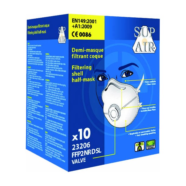 Masque FFP2 NR D SL  Coque valve (boîte de 10 pièces) MO23206
