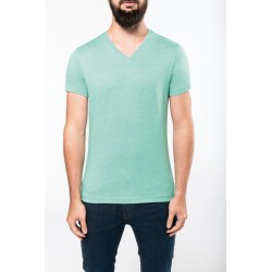 K367 - T-shirt col V manches courtes "mélange" homme