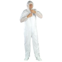 MO42105 - Combinaison SPP 40g blanc, cagoule, glissière T6 (TVA 5.5%)