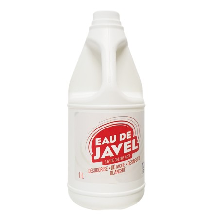 EAU DE JAVEL 9° - 2,6% CHL Flacon de 1L EAU DE JAVEL 9° - 2,6% CHL Flacon de 1L
