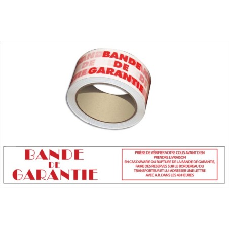 ADHESIF BANDE DE GARANTIE BLANC/ROUGE 50MMX66M